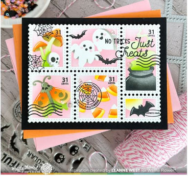 Waffle Flower Postage Collage Spooktacular Stencil