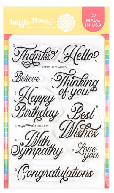 Waffle Flower Best Wishes Stamp Set