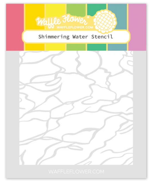 Waffle Flower Shimmering Water Stencil