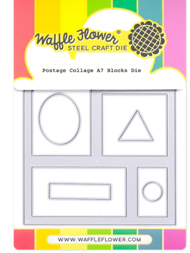 Waffle Flower Postage Collage A7 Blocks Dies