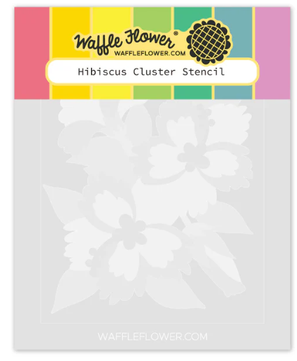 Waffle Flower Hibiscus Cluster Stencil