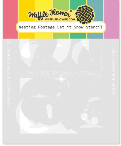 Waffle Flower Postage Collage Let It Snow Stencil