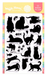 Waffle Flower Postage Collage Cat Silhouettes Clear Stamp