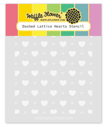 Waffle Flower Dashed Lattice Hearts Stencil