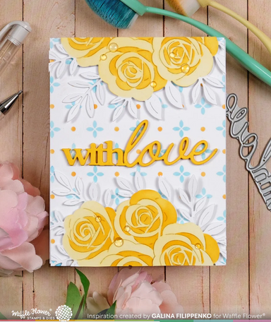 Waffle Flower Dashed Lattice Dots Stencil