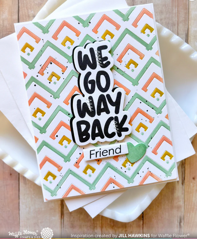 Waffle Flower Happy Chevrons Stencil