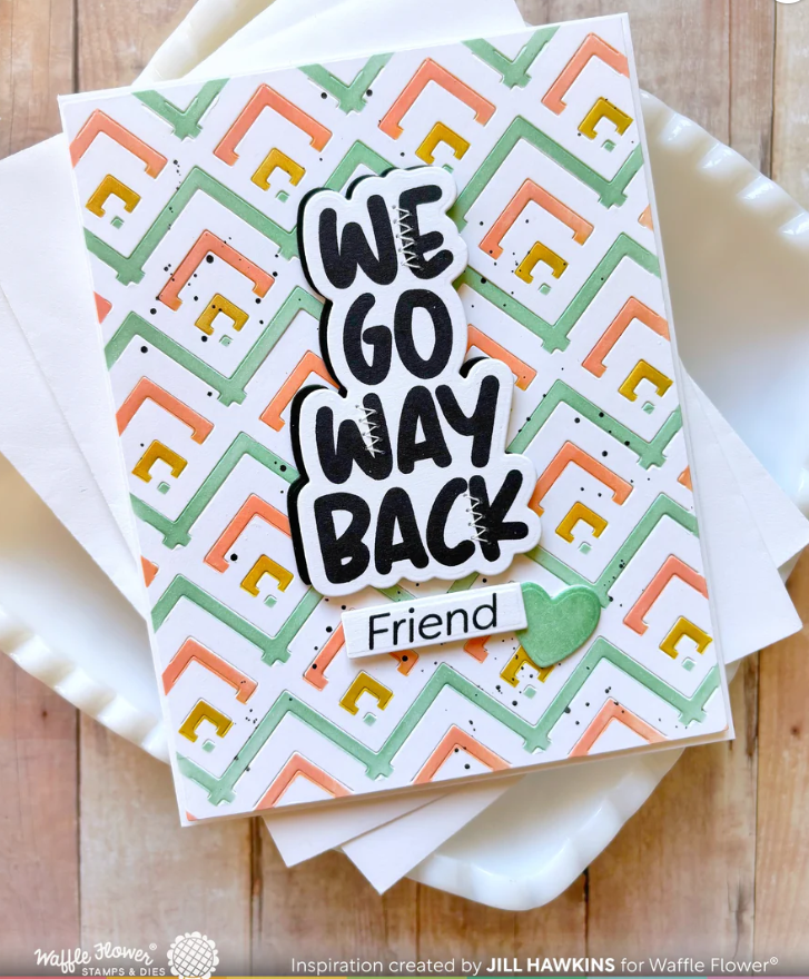 Wafflel Flower Happy Chevrons Texture Die