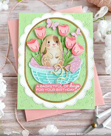 Waffle Flower Basketful of Bunny Duo Die-n-stencil