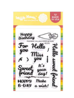 Waffle Flower Postage Collage Piped Letters Clear Stamp