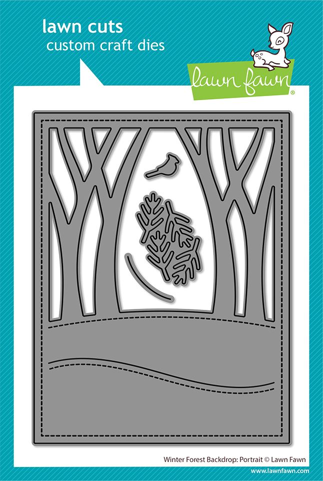Lawn Fawn Winter Forest Backdrop: Portrait Die