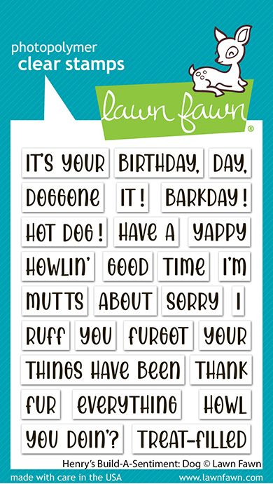 Lawn Fawn Henry's Build A Sentiment: Dog Stamp