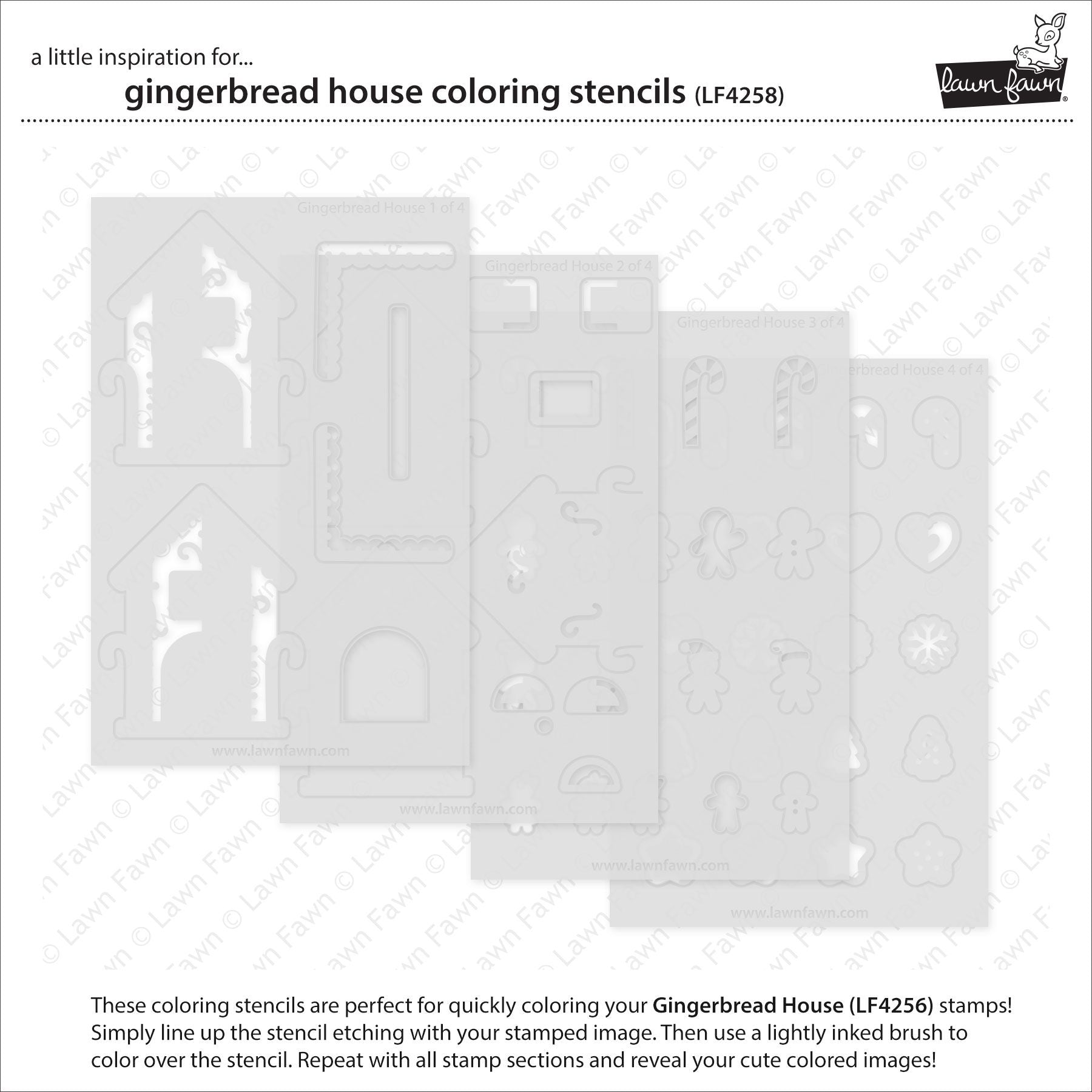 Lawn Fawn Gingerbread House Coloring Stencils