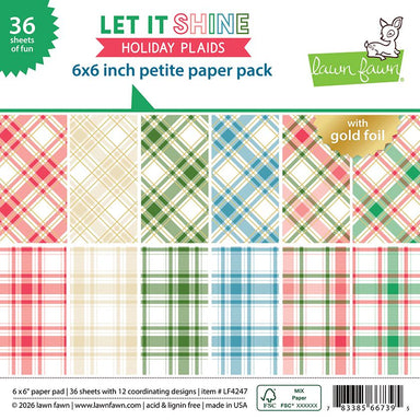 Lawn Fawn Let It Shine Holiday Plaids 6X6 Petite Paper Pack