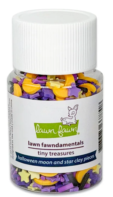 Lawn Fawn Tiny Treasures Halloween Moon and Star Clay Pieces