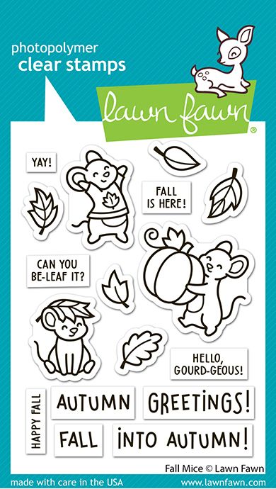 Lawn Fawn Fall Mice Clear Stamp