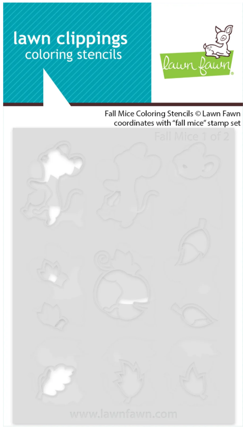 Lawn Fawn Fall Mice Coloring Stencils