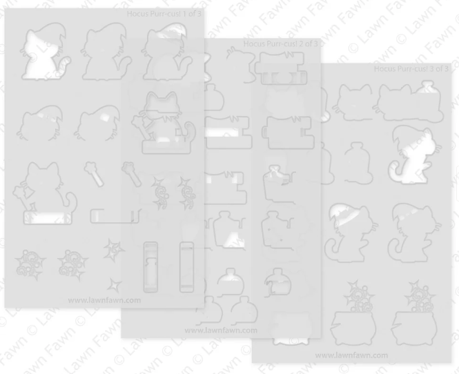 Lawn Fawn Hocus Purr-cus! Coloring Stencils