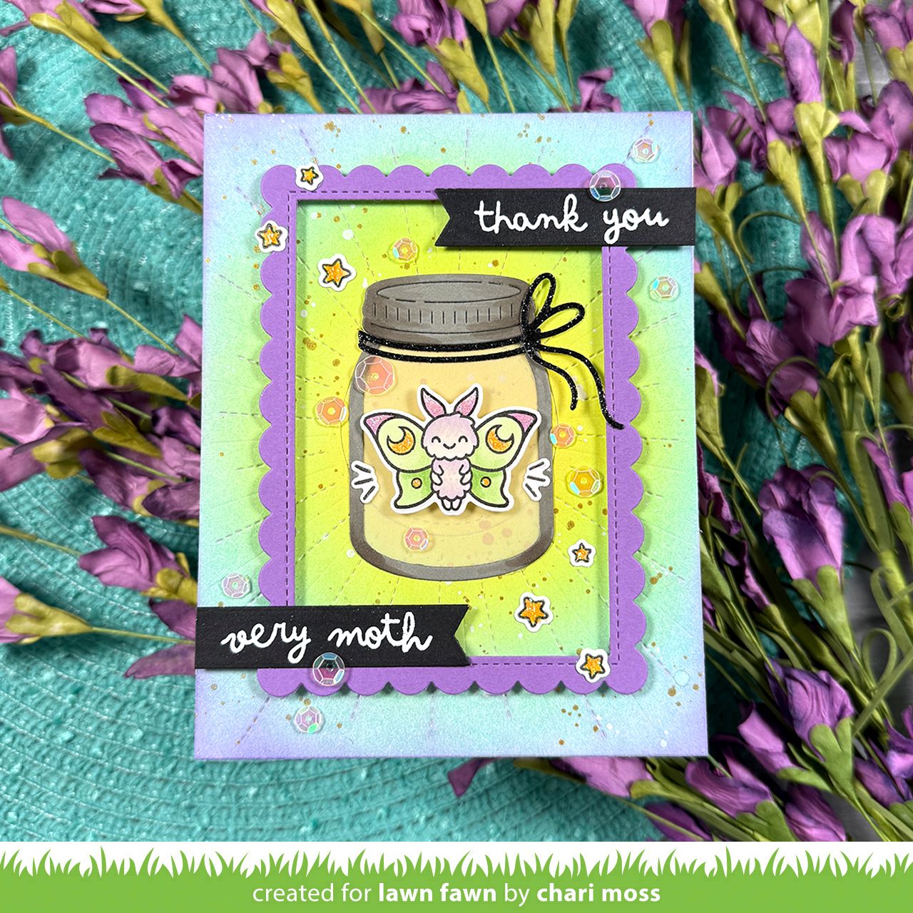 Lawn Fawn I Like Cute Moths Clear Stamp