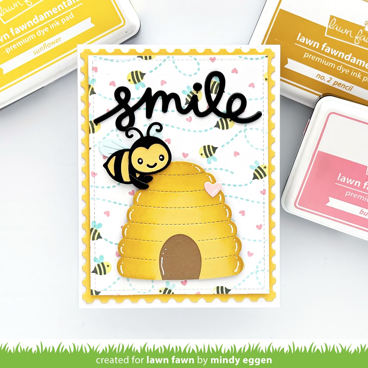 Lawn Fawn Bee Happy Background 6X6 Stencils