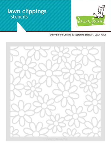 Lawn Fawn Daisy Bloom Outline Background 6X6 Stencil