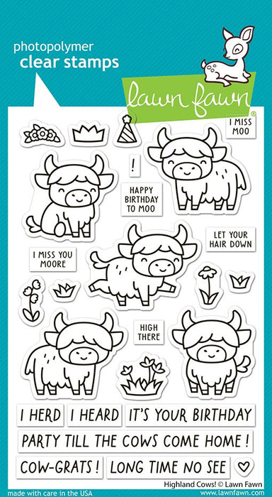 Lawn Fawn Highland Cows! Clear Stamp