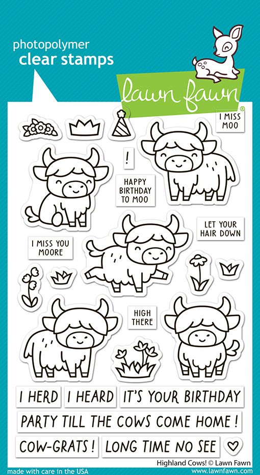 Lawn Fawn Highland Cows! Clear Stamp