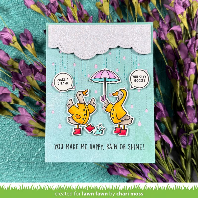 Lawn Fawn Rainy Day Backdrop: Portrait Die