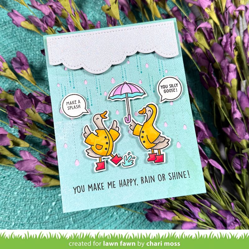 Lawn Fawn Silly Goose, Rain or Shine! Stamp