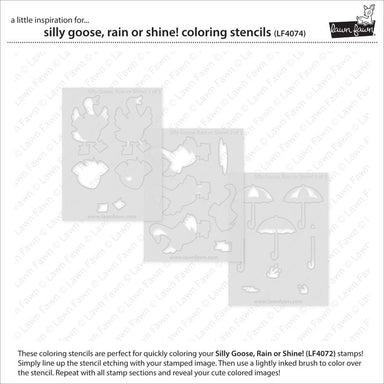 Lawn Fawn Silly Goose, Rain or Shine Coloring Stencils