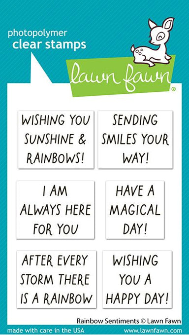 Lawn Fawn Rainbow Sentiments Clear Stamp Set