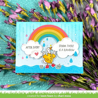 Lawn Fawn Rainbow Sentiments Clear Stamp Set