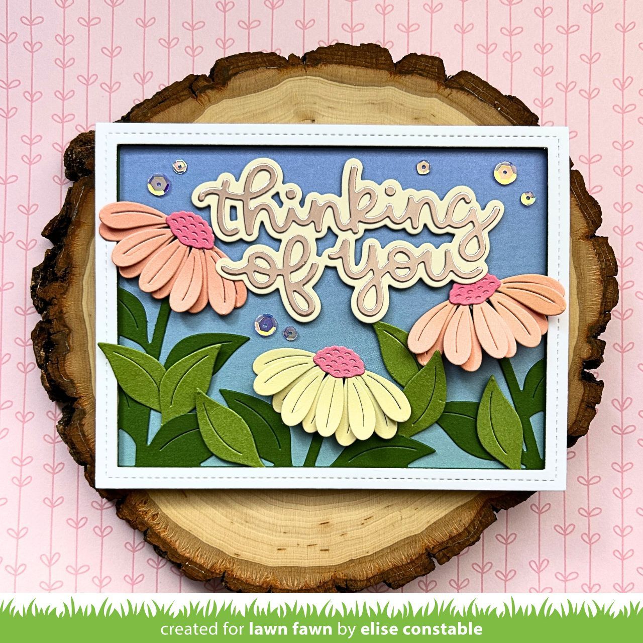 Lawn Fawn Big Blossom Backdrop: Landscape Die