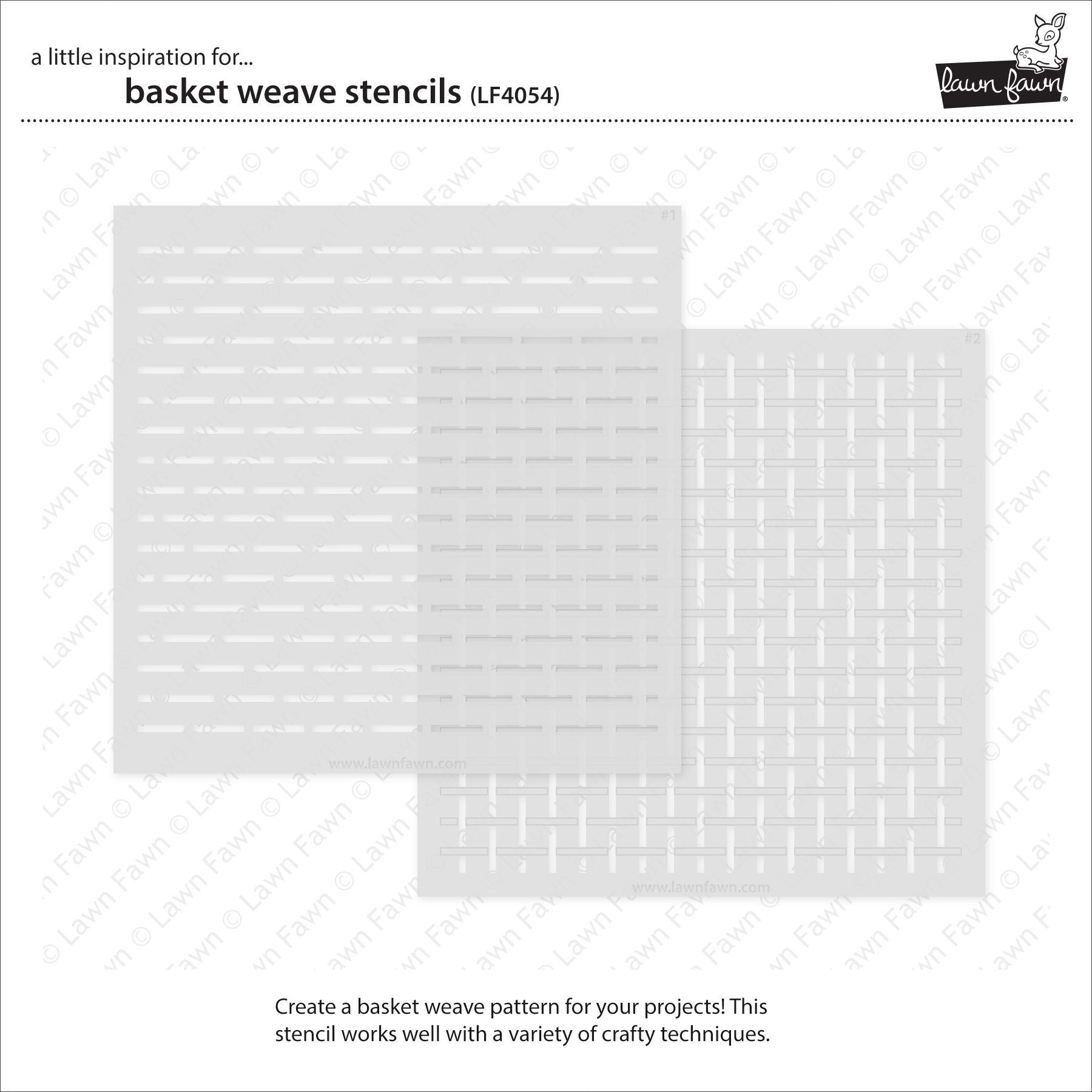 Lawn Fawn Basket Weave Stencils 6X6