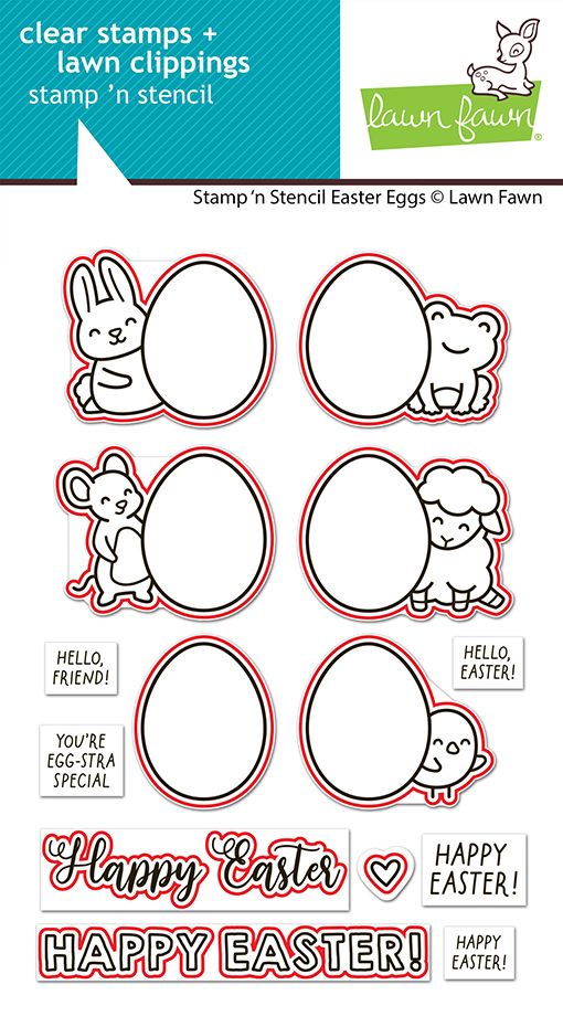 Lawn Fawn Stamp 'N Stencil Easter Eggs Dies