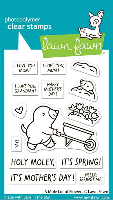 Lawn Fawn A Mole Lot of Flowers Clear Stamp