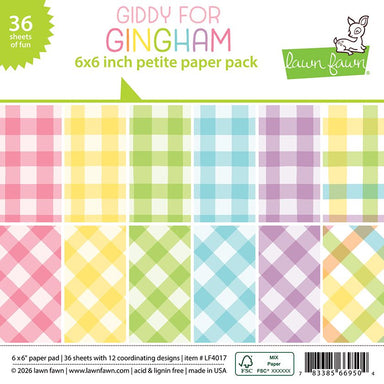 Lawn Fawn Giddy For Gingham 6X6 Petite Paper Pack
