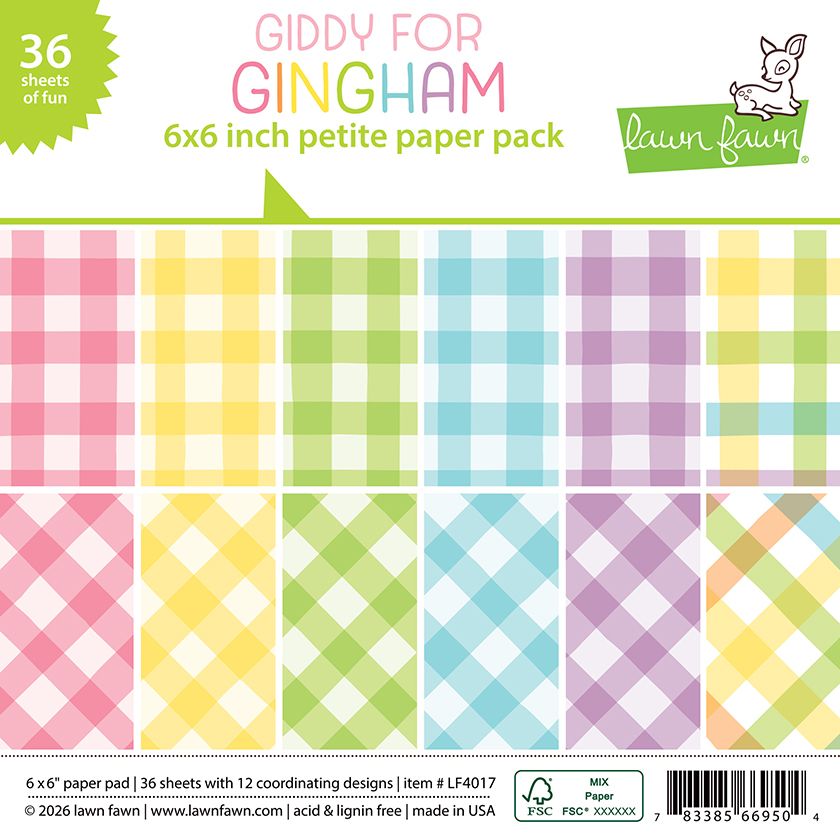 Lawn Fawn Giddy For Gingham 6X6 Petite Paper Pack