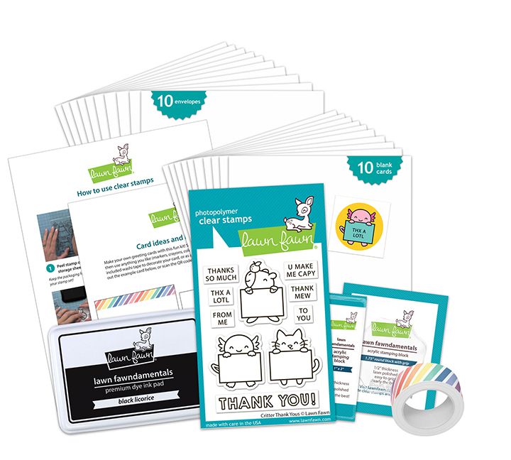 Lawn Fawn Critter Thankk Yous Kits Cardmaking Kit