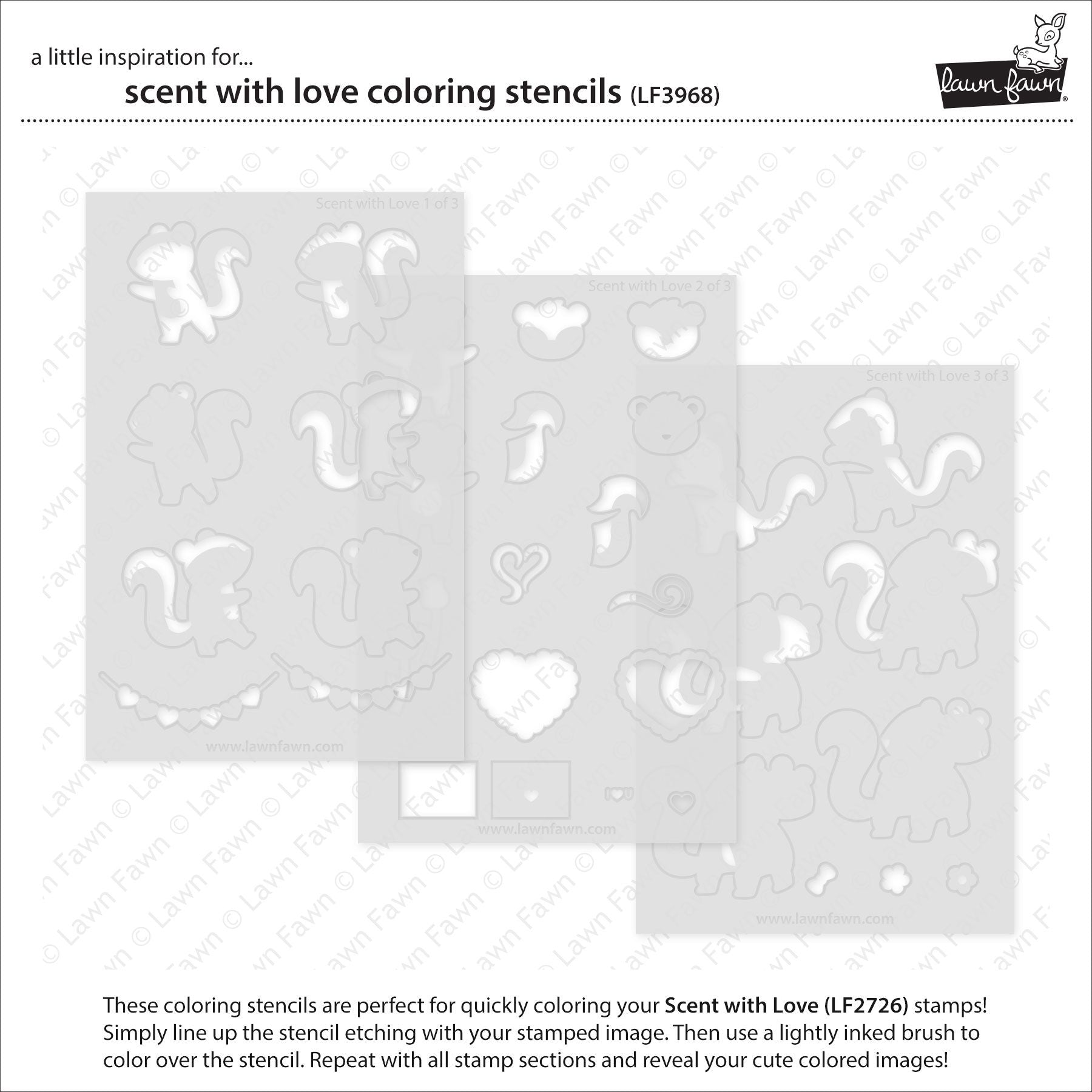 Lawn Fawn Scent With Love Coloring Stencils