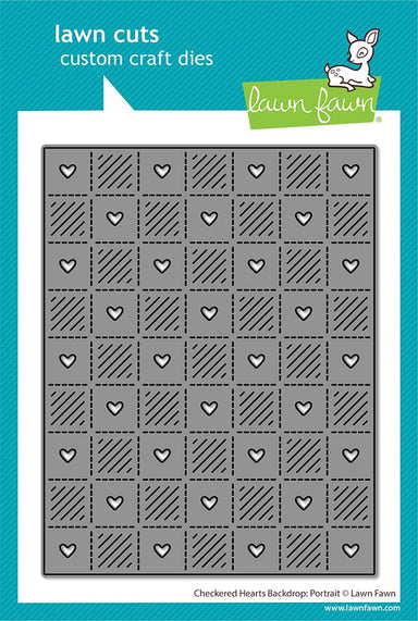 Lawn Fawn Checkered Hearts Backdrop: Portrait Die
