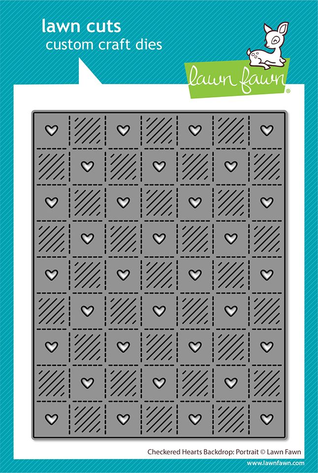 Lawn Fawn Checkered Hearts Backdrop: Portrait Die