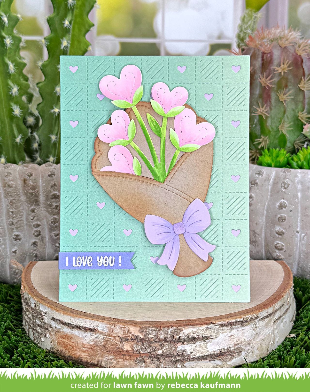 Lawn Fawn Checkered Hearts Backdrop: Portrait Die