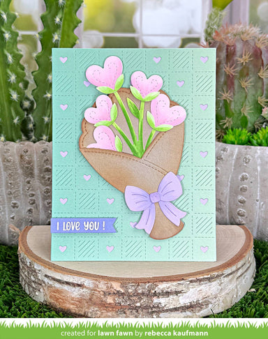 Lawn Fawn Checkered Hearts Backdrop: Portrait Die