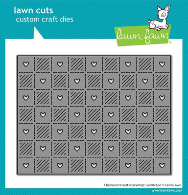Lawn Fawn Checkered Hearts Backdrop: Landscape Die