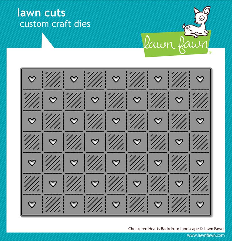 Lawn Fawn Checkered Hearts Backdrop: Landscape Die