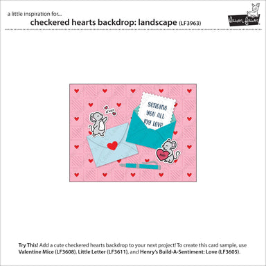 Lawn Fawn Checkered Hearts Backdrop: Landscape Die