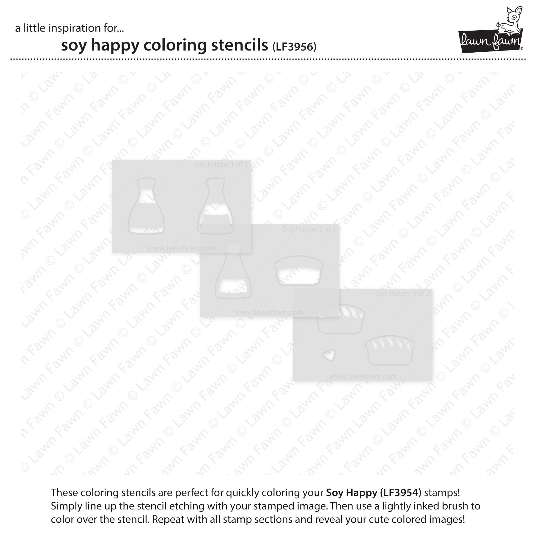 Lawn Fawn Soy Happy Coloring Stencils