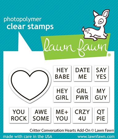 Lawn Fawn Critter Conversation Hearts Add On Stamp