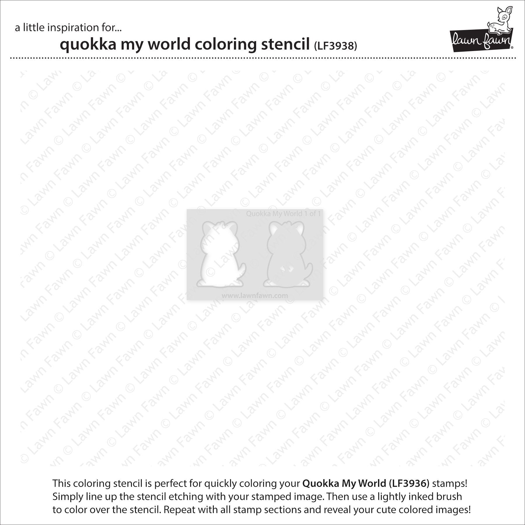 Lawn Fawn Quokka My World Coloring Stencil