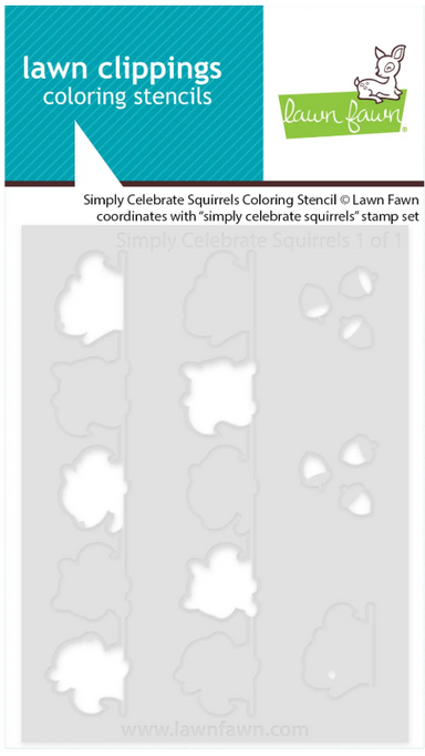 Lawn Fawn Simply Celebrate Squirrels Coloring Stencil